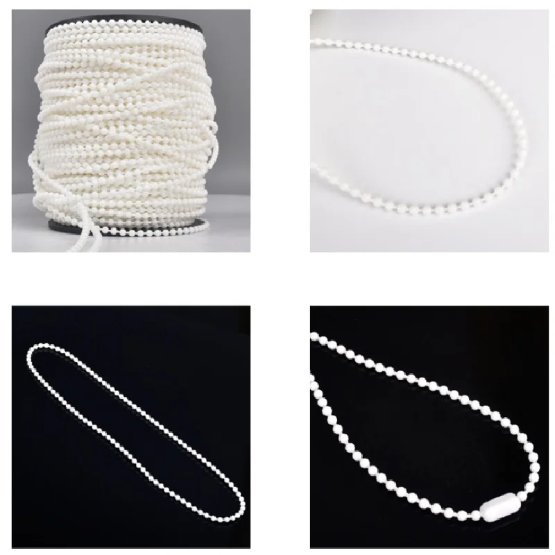 Пластиковая цепь шнур бусина для роликовых жалюзи белый шар 4 5 мм Регулируемая