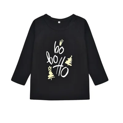 Christmas Printed Home Wear Lettered Parent-child Suit Long Sleeve Round Neck Top Pants for Autumn Family Matching pajamas | Женская