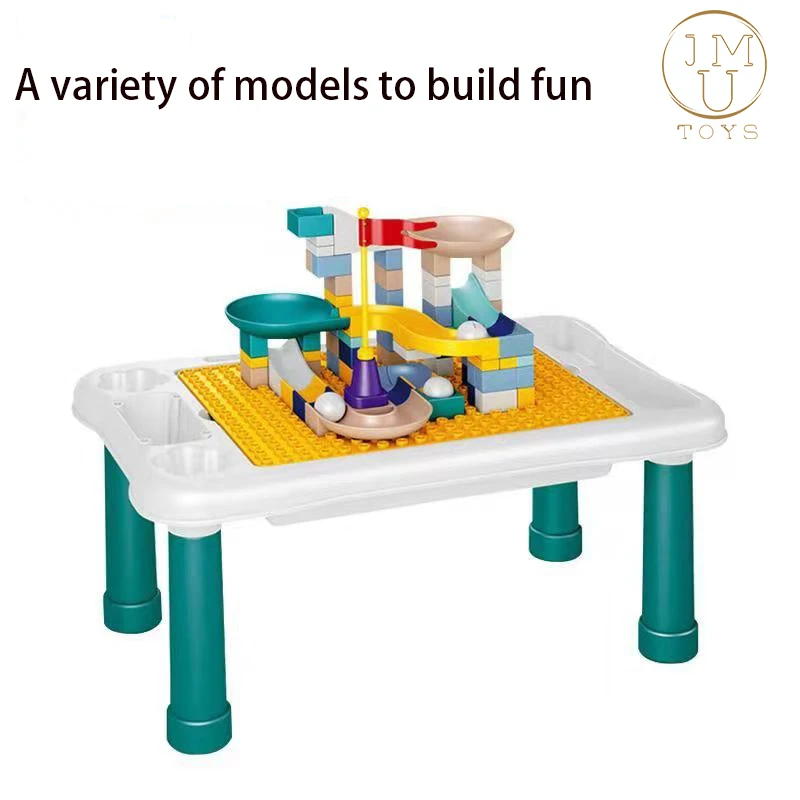 

JUM Educational Toys building blocks learning table assembling blocks 3-in-1 activity play table set for children's
