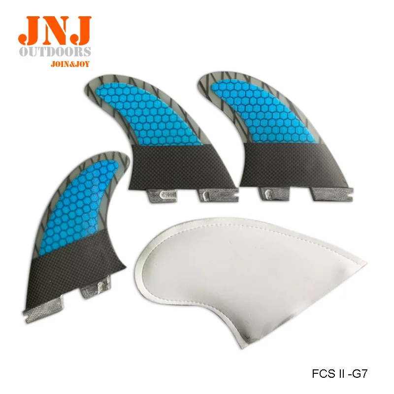 Бесплатная доставка Стекловолокно с углеродным волокном FCS II L G7 плавники для