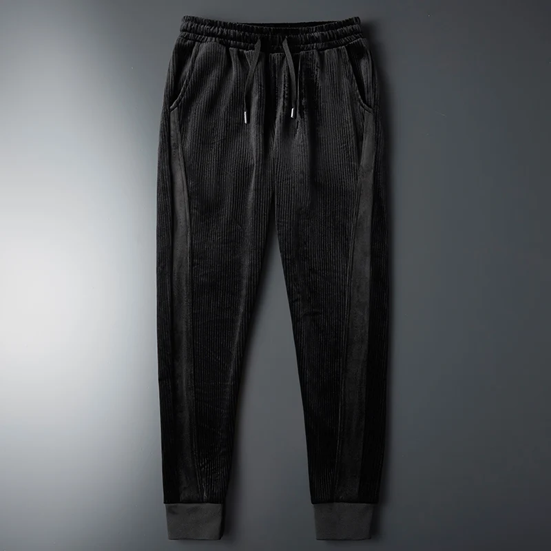 2019 зимние вельветовые штаны мужские толстые теплые Модные Повседневные