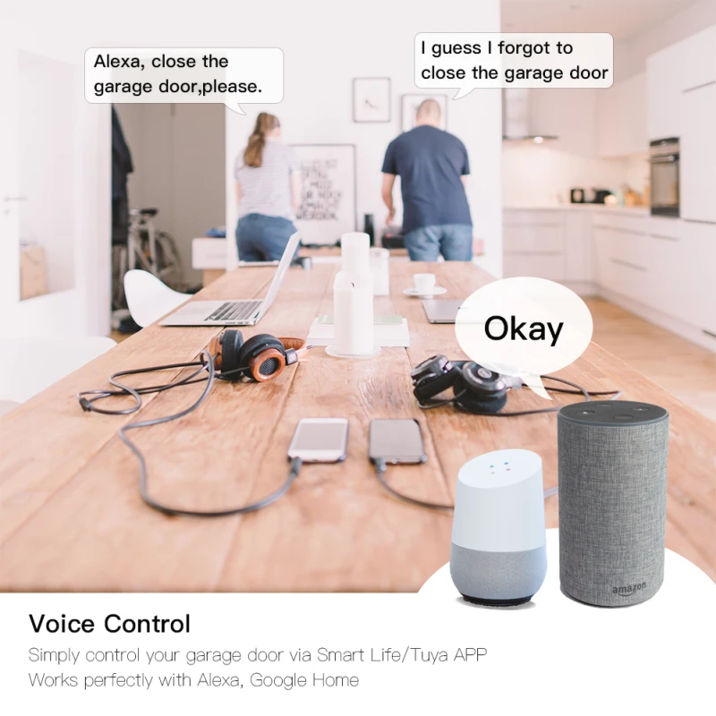 Переключатель Wi-Fi умный Открыватель двери гаража Контролер с Alexa Google Home и IFTT Smart Life/Tuya приложение управление голосовым управлением переключатель