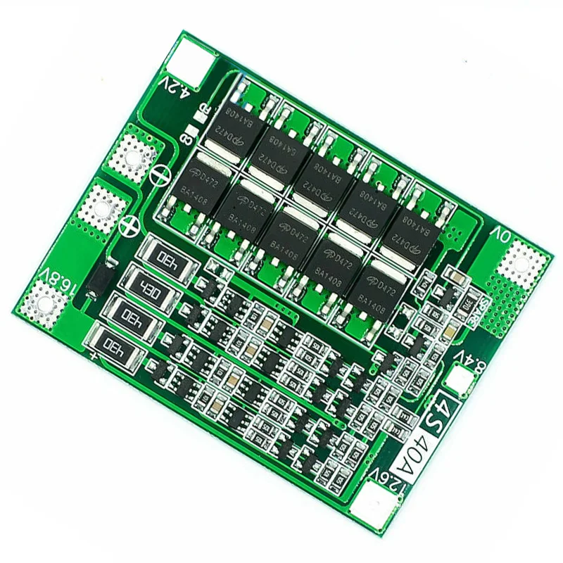 4S 40A литий-ионный аккумулятор 18650 зарядное устройство PCB плата защиты BMS баланс 46*60*3,4 мм 16,8 v-18,1 v