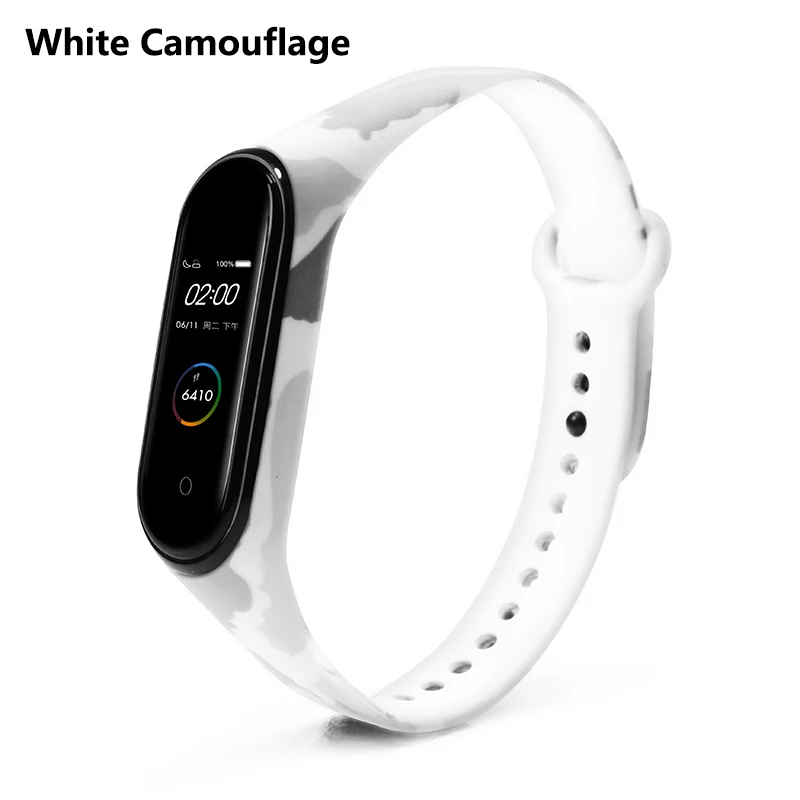 BOORUI для xiaomi mi band 4 ремешок mi band 4 умные аксессуары mi Band 4 ремешок для xiaomi mi band 4 умные браслеты - Цвет: White Camouflage