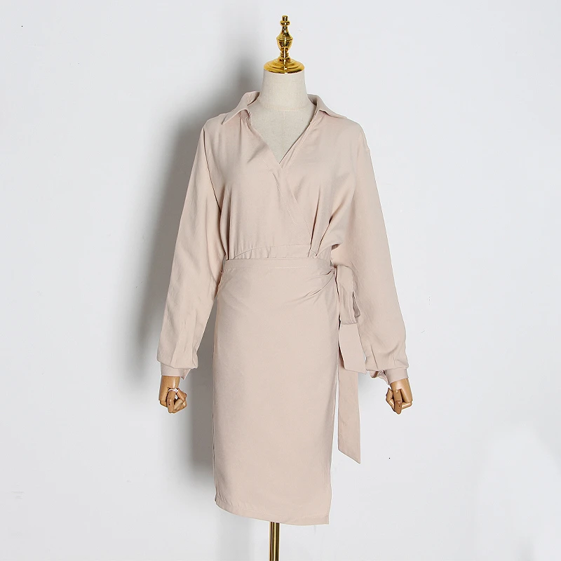 Женское асимметричное Бандажное платье CHICEVER корейское свободное Повседневное с