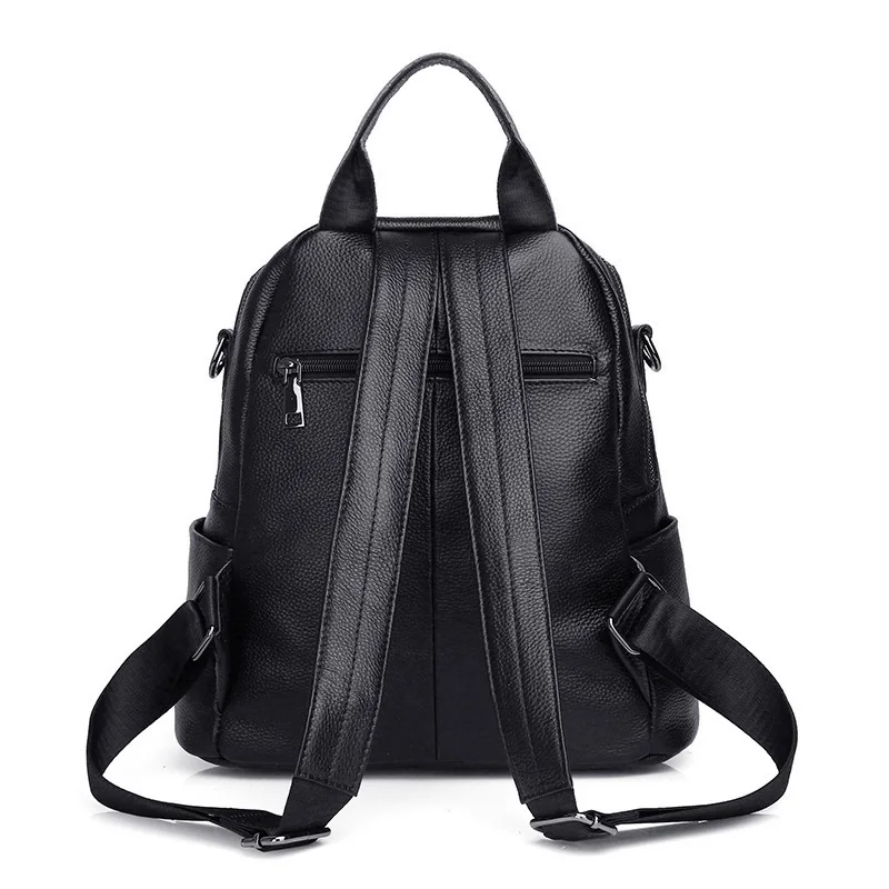 AODUX Classic 100% Genuine Cow Leather Black Hardware Women's Backpacks Lady Girl First Layer Cowhide Female School Book Bags | Багаж и