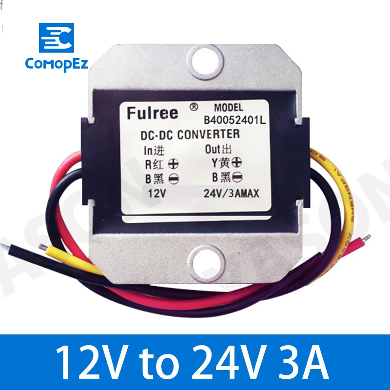 Преобразователь постоянного тока 12 V-24 V 1A 2A 3A 5A 8A 10A 12A 15A 20A 21A 25A Водонепроницаемый шаг вверх импульсный повышающий стабилизатор Напряжение постоянного/переменного тока постоянного тока в постоянный преобразователи - Цвет: 12V to 24V 3A