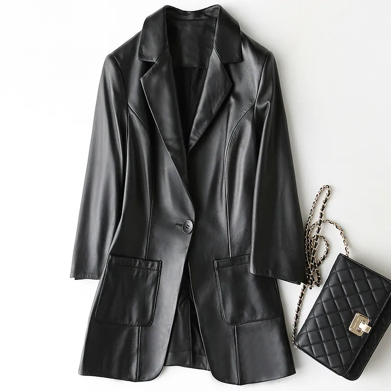 Корейское винтажное пальто из овчины женское меховое весна-осень настоящая