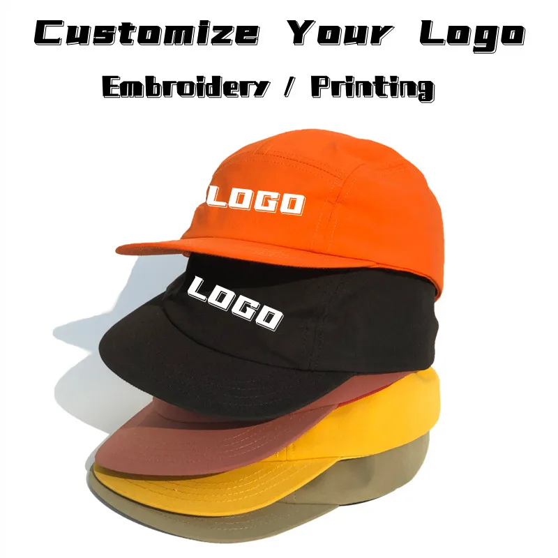 

Custom Logo 5 Panels Short Brim Baseball Caps For Men And Women Outdoor Sport Hip Hop Cap Casual Flat Brimmed Snapback Hats Bone