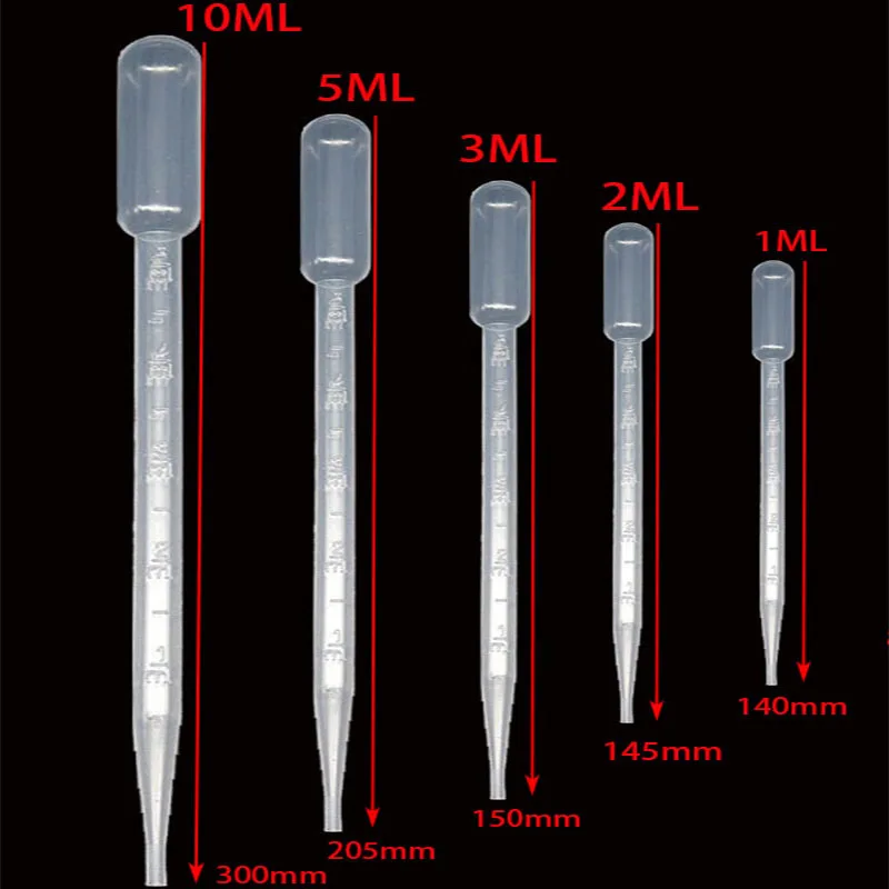 

25 / 50 / 100pcs 2 / 3 / 5mlDisposable Plastic Graduated Dropper Transfer Pipettes Pipet Airbrush