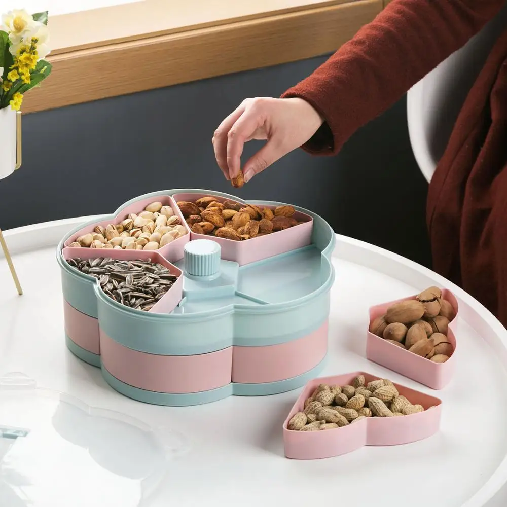 Большое пластиковое блюдо для фруктов двухслойная коробка закусок конфетные