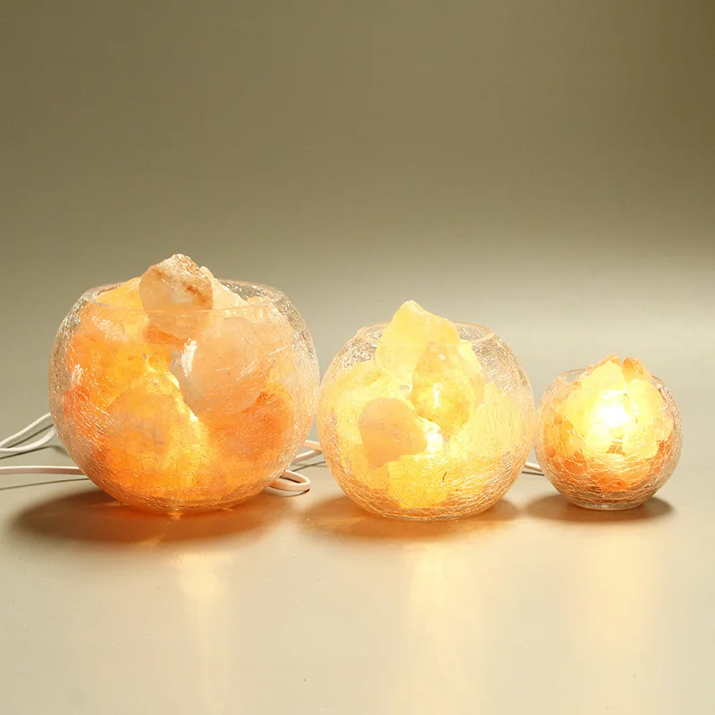 Светильник из хрустального стекла с трещинами льда лампа гималайской соли