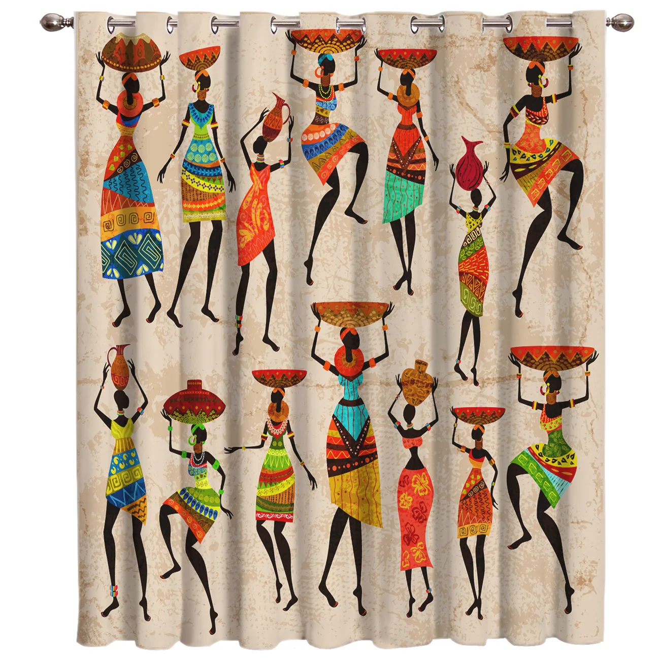 Этническая африканская Женская комната занавески большие окна гостиная ванная