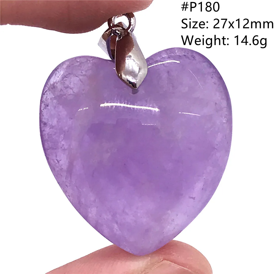 

Natural Purple Amethyst Quartz Pendant Jewelry For Women Man Love Gift Crystal Gemstone Silver 27x12mm Beads Heart Stone AAAAA