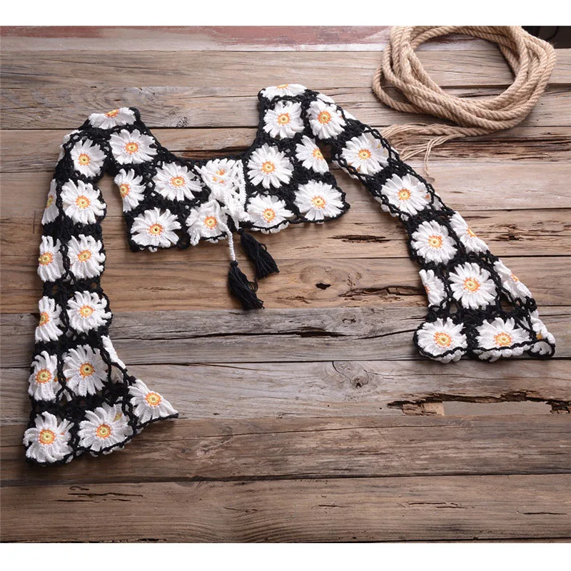 2020 Сексуальная Пляжная накидка вязаная крючком блузка женские укороченные топы