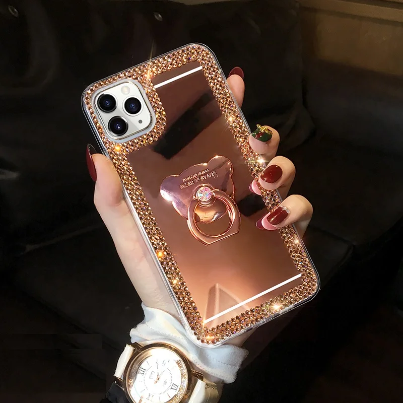 

Bing Fancy Phone Case For Samsung M51 A70 A50 A90 A80 A60 A40 A30 A20 A10 M10 M30 Cute Bear Kickstand Telefon Rhinestone Funda