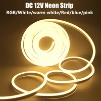dc 12v rgb neon light waterproof white warm white ribbon tape flexible neon sign 120 ledsm 2835 led strip for home decoration