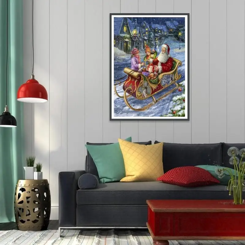 5D DIY полная дрель Алмазная картина холст смола алмаз Санта Клаус комплекты для