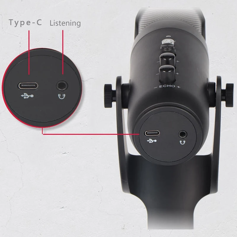 

RGB Condenser Microphone Type C+3.5mm Port Adjustable RGB Light USB Mic for PC Laptop Gaming Streaming Tik Tok YouTube