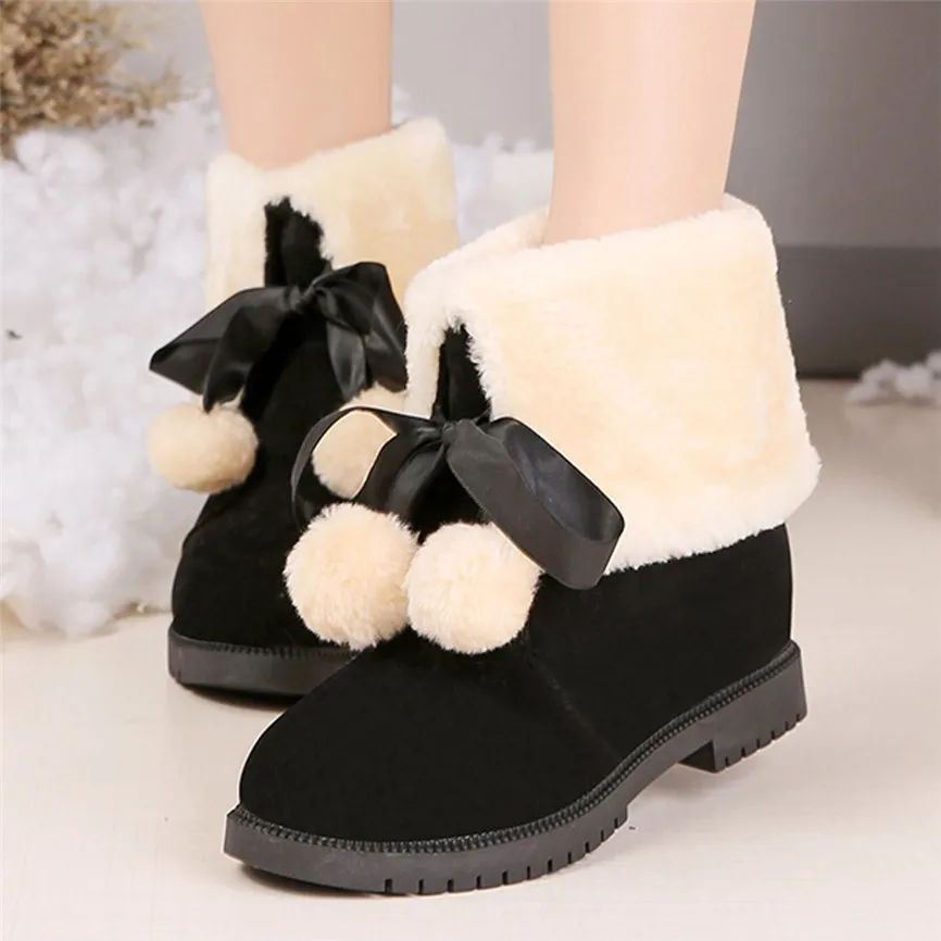 Женские Рождественские теплые замшевые зимние ботинки бархатные ботильоны на
