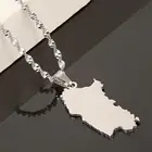 Серебряное ожерелье из нержавеющей стали с картой Сардинии, трендовая цепочка с картой сардеги, ювелирные изделия