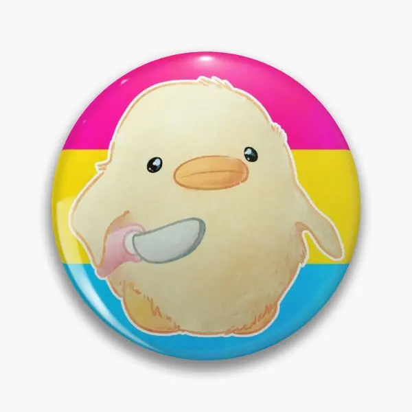 

Pansexual Pride Duck With Knife Customizable Soft Button Pin Jewelry Decor Funny Badge Brooch Creative Lover Women Clothes