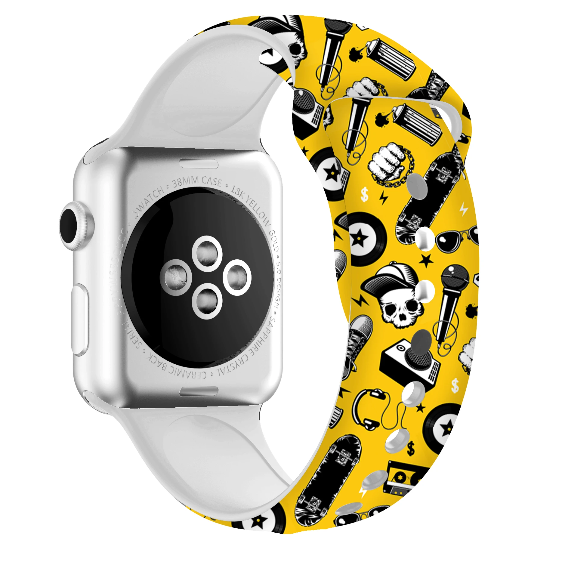 Рождественский подарок, ремешок для Apple watch 5, 4, 3, 2, 1, полосы 40 мм, 44 мм, силиконовый ремешок с цветочным принтом для iWatch Series 5, 4, 3, 2, 38 мм, 42 мм