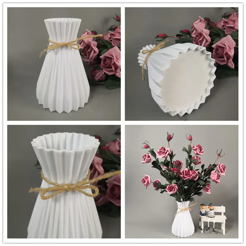 

Plastic Vases European Anti-ceramic Flower Vase Wedding Decorations Simplicity Basket Vase Decoration Home
