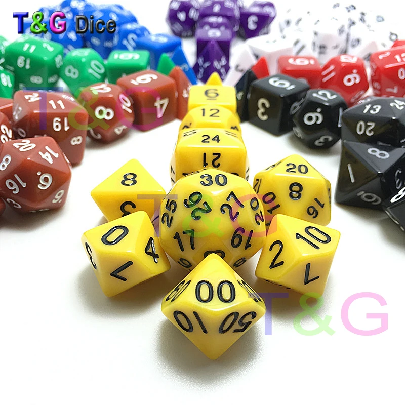 Новые 8 цветов d4 d6 d8 3xd10 d12 d20 d24 d30 10 шт. для ролевых игр с черными сумками|d6 set|d20 setdice