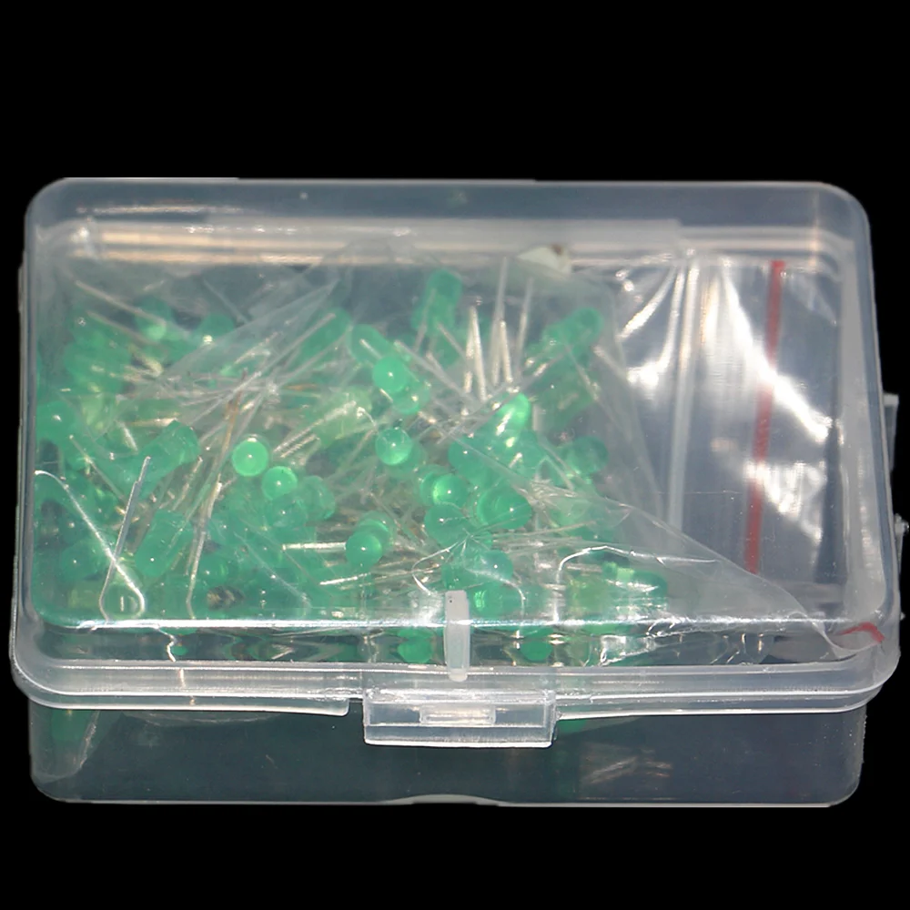 100 шт./кор. 3 мм светодиодный набор сортированных диодов белого и зеленого цвета
