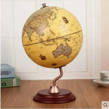 European American style Student Antique globe retro HD  bookcase office living room front desk decoration home furnishings Globe