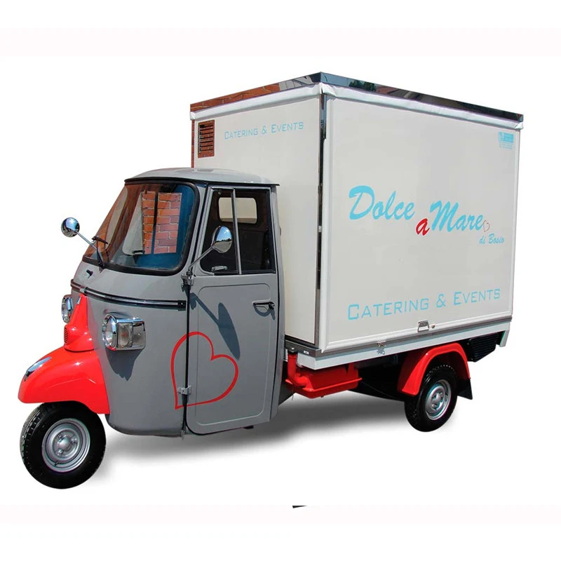 

Fully Enclosed Motorcycle Electric Tricycle For Adults Food Truck Street Bread Coffee Cart Fast Food Vending Van