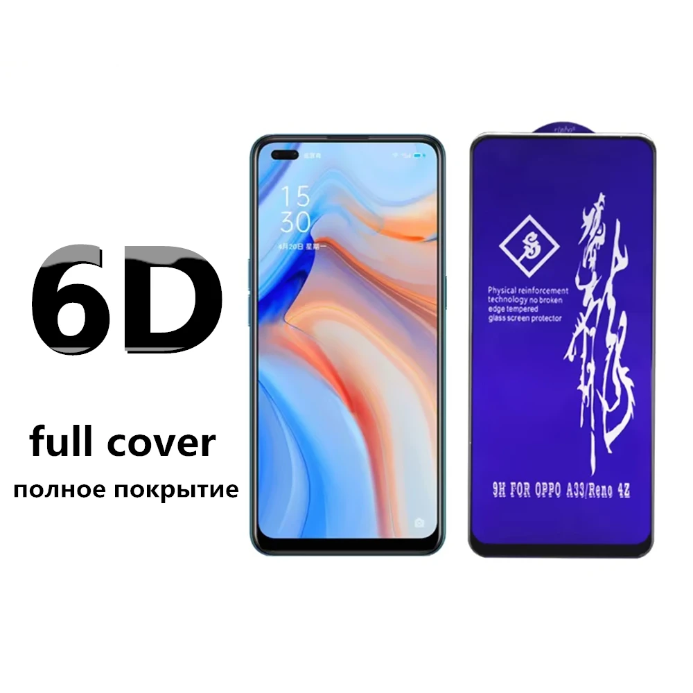 Rinbo полное покрытие закаленное стекло для Oppo Reno 5 6 6Z 5A 5Z 7 SE 7Z 4 Z Realme 8i 7i 9i 8 Lite 9 Pro Plus 4G 5G защита экрана