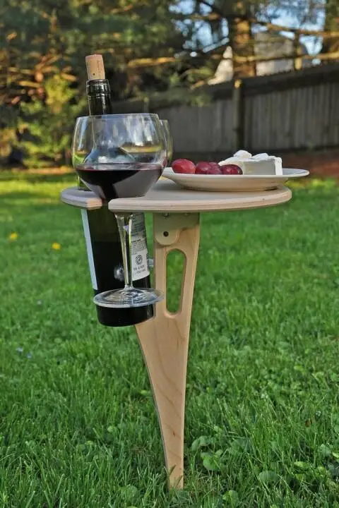 

Outdoor Portable Red Wine Table Foldable Wooden Home Decoration Accessories for Living Room Decor Orchard and Garden Dekoration