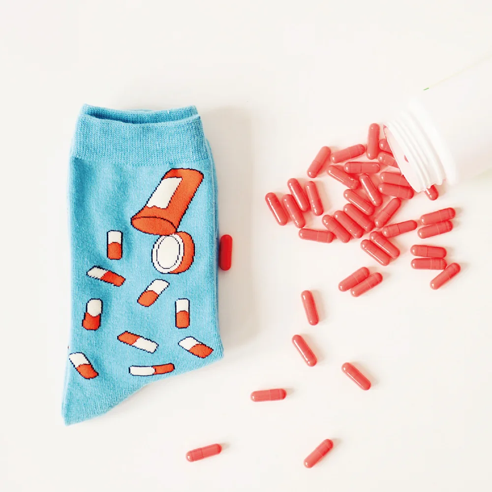 Симпатичные мужские/женские мужские хлопковые короткие носки с забавным