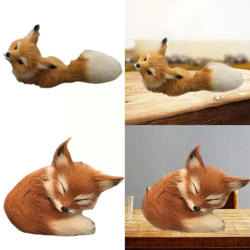 

Fashion Kids Simulation Fox Plush Toy Brown Fox Model Decoration Static Figures Home Action For Baby World Toys Gift Kid An M6Y5