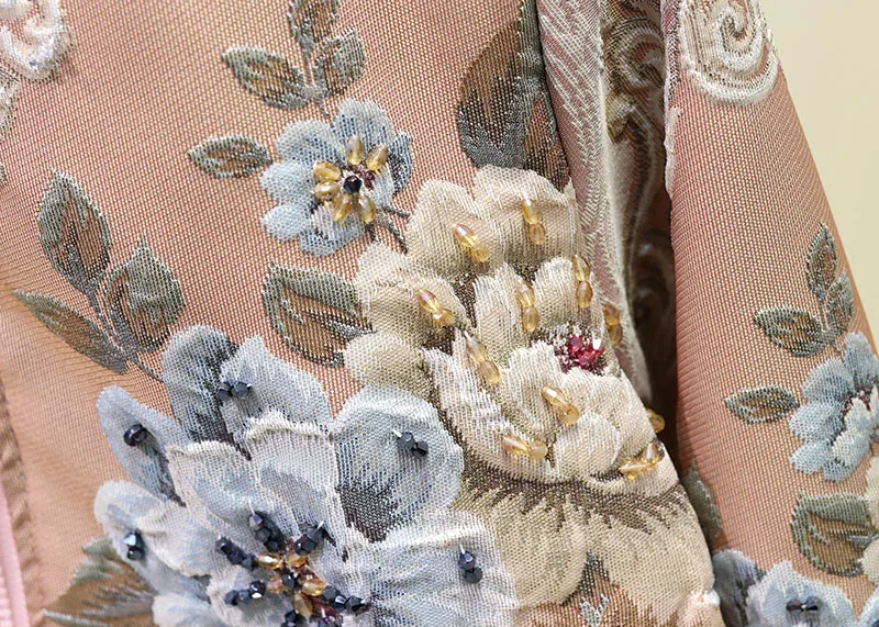 Autumn Winter Hot Sale Fashion Runway Designer Outwear Women Elegant Floral Embroidery Hollow Out Luxury Coat Short Jacket