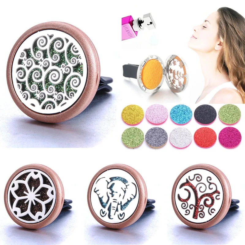 

Tyrant Gold Car Perfume Diffuser Clip Essential Oil Diffuser Lockets Pendants Aromatherapy Necklace Pendant Vent Air Freshener