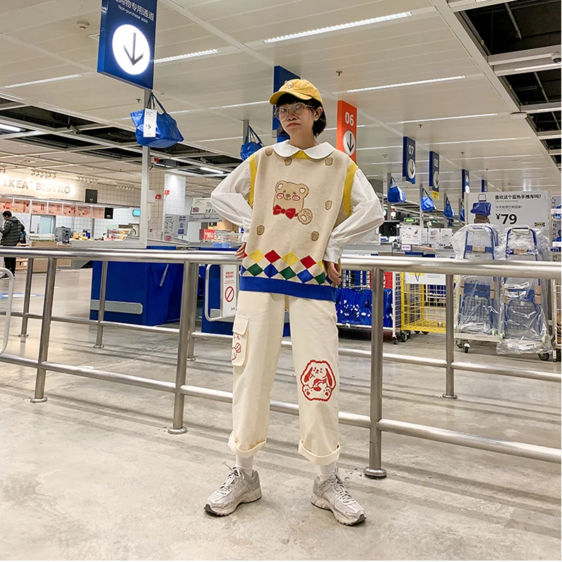 Новый дизайн Элегантный стиль свитер с цветными вставками жилет весна женский