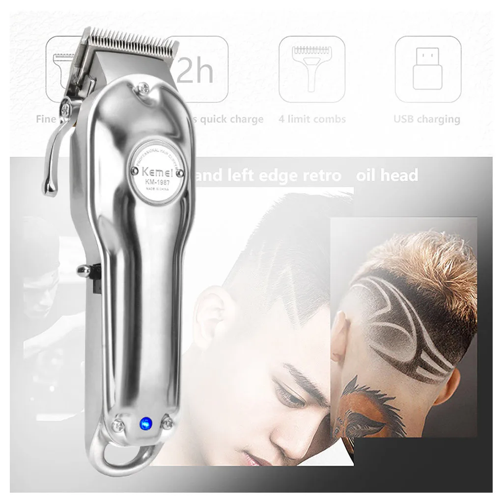 Триммеры для волос Km-1987 цельнометаллическая профессиональная машинка стрижки