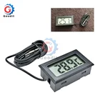 Цифровой мини-термометр с ЖК-дисплеем-50  110 , термометр для холодильника, зонд 1 м для использования в помещении и на улице, для температуры морозильной камеры, черный