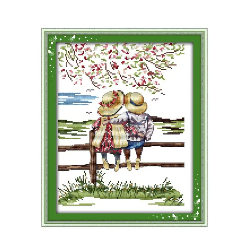 

Enjoy scenery cross stitch kit catoon all our yesterday Aida count 18ct 14ct 11ct print embroidery DIY handmade needlework