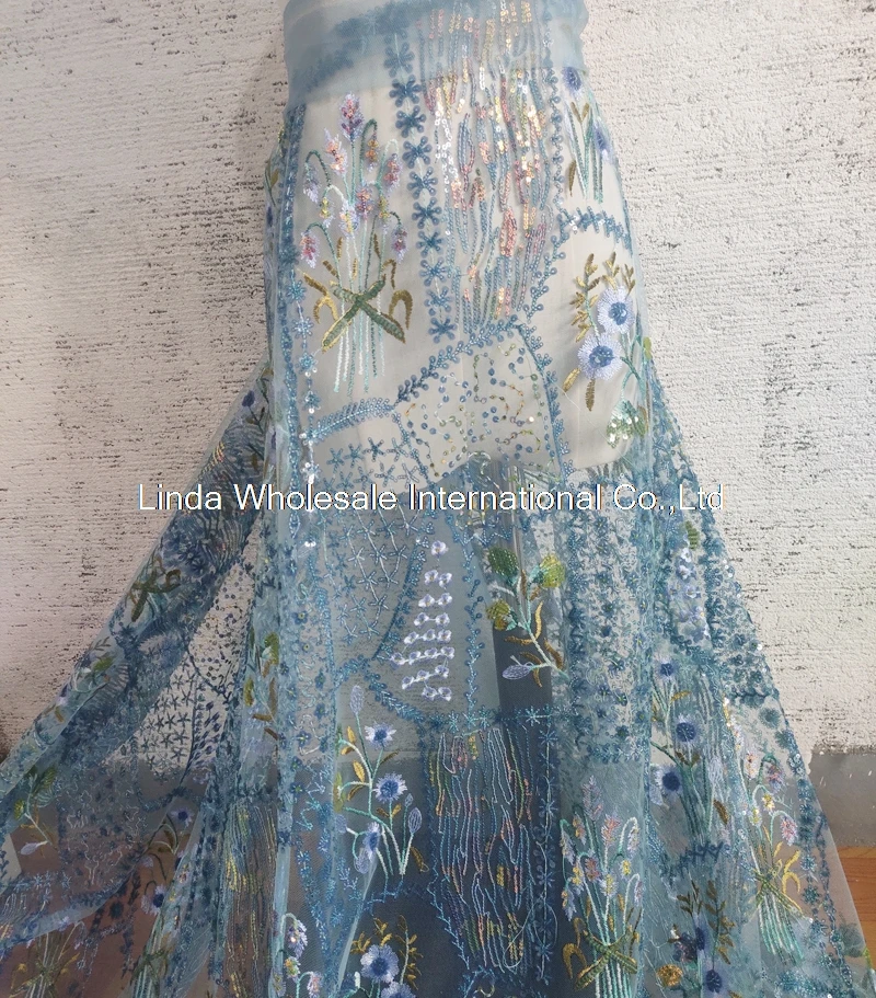 

Кружевная ткань с вышивкой и блестками, ткань для шитья, кружевная ткань для платьев на заказ, ткань для пэчворка