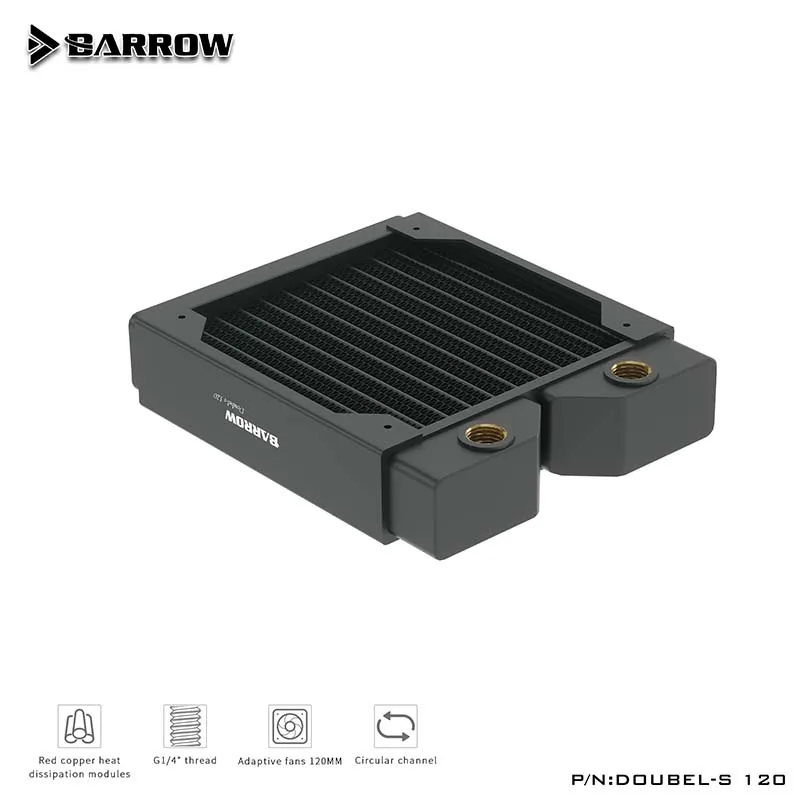 

Barrow water cooler PC Doubel-s 120mm radiator 34mm thicknes copper double wave water cooling suitable for 120mm fans for RGB PC