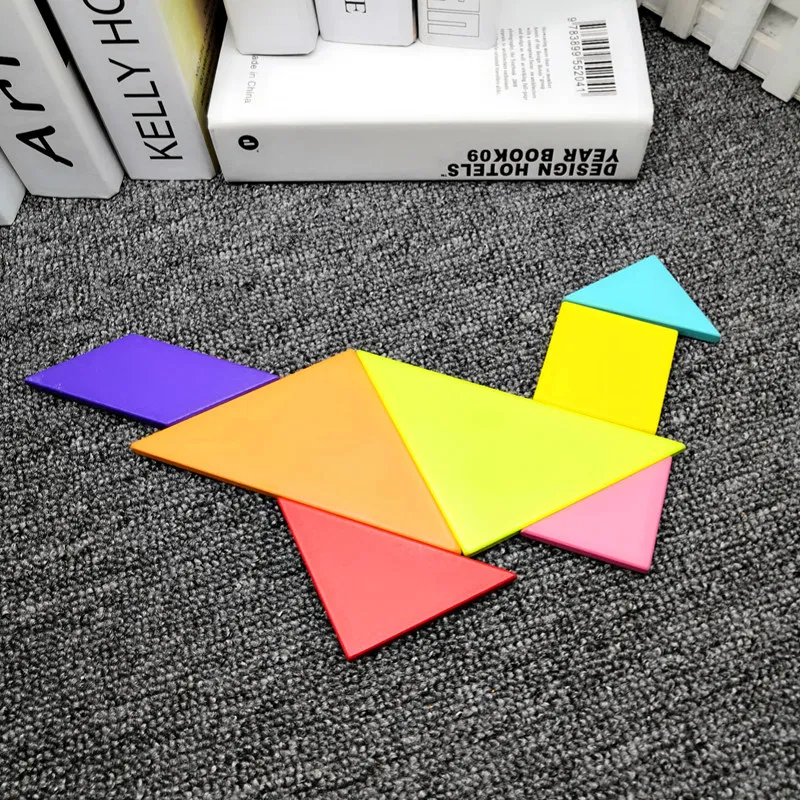 2020 новый деревянный пазл Tangram детская Геометрическая цветная познавательная
