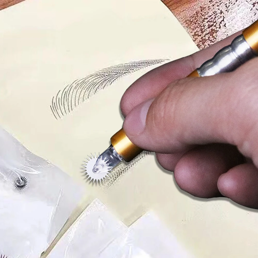 

100pcs Eyebrow Tattoo Needles Roller Microblading Needles easy color Permanent Makeup Fog Shading Needles Eyebrow Tattoo Tools