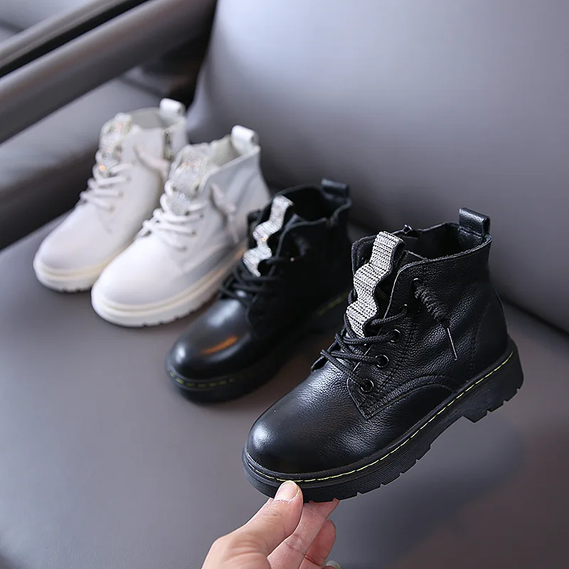 Детская обувь Новинка Осень зима 2020 Детские Ботинки Martin из натуральной кожи