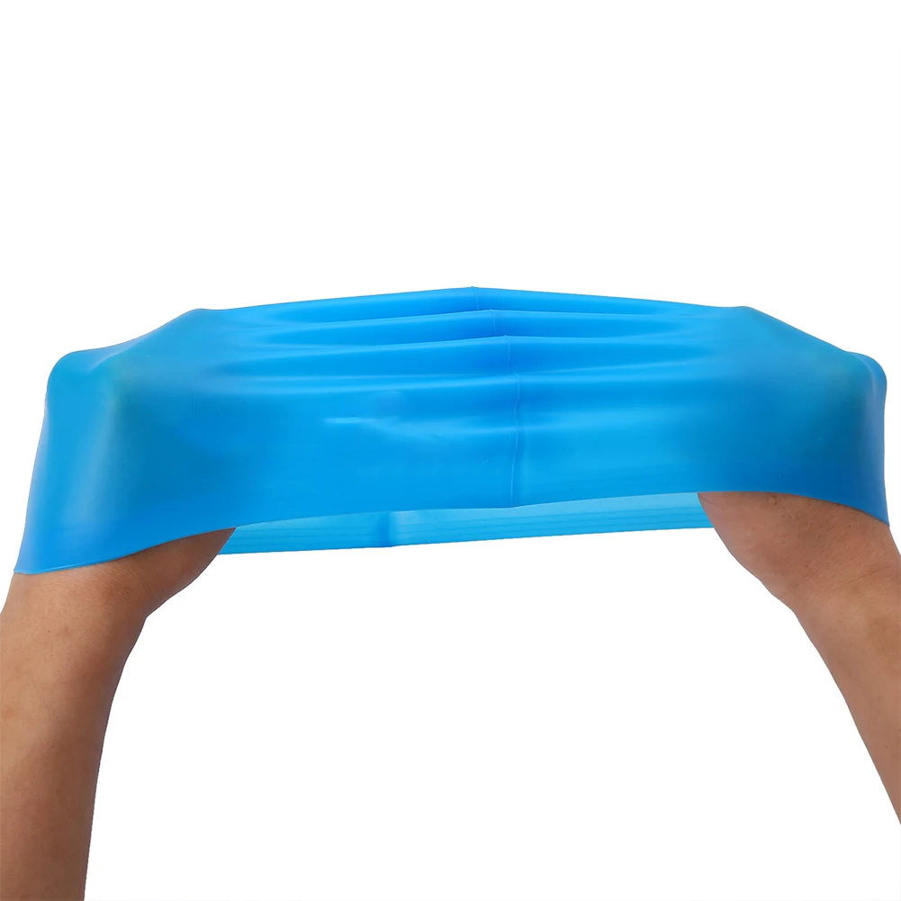 

Adult Kid Unisex Elastic Silicone Waterproof Protect Ears Long Hair Sports Swim Pool Hat Swimming Cap Free Size