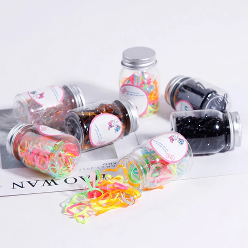 100/200 шт. одноразовые высокоэластичные резинки Детские разноцветные эластичные