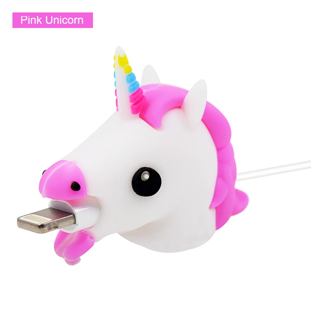 PinkUnicorn Мультфильм милый Единорог кабель протектор данных сетевой шнур протектор защитный кабель укусы защитный чехол для кабеля для iPhone usb зарядный кабель - Цвет: PinkUnicorn